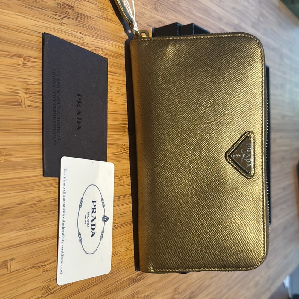 Prada Metallic Gold Wallet